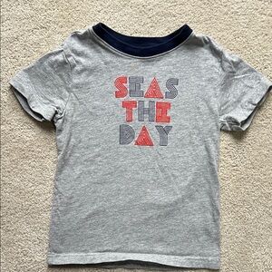 Janie and Jack Gray Tee with Red and Navy Design